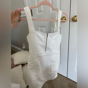 White denim mini dress